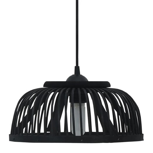 Czarna lampa wisząca bambusowa - EX220-Ablo ze sklepu Edinos.pl w kategorii Lampy wiszące - zdjęcie 179324952