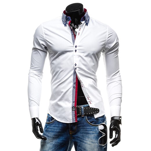 Koszula męska BY MIRZAD 4788 biała - BIAŁY denley-pl bialy długi rękaw