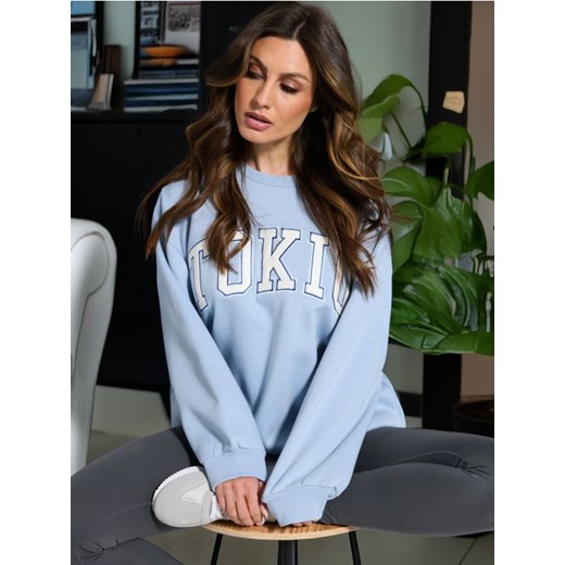 Sinsay - Bluza z napisem - błękitny ze sklepu Sinsay w kategorii Bluzy damskie - zdjęcie 179327904