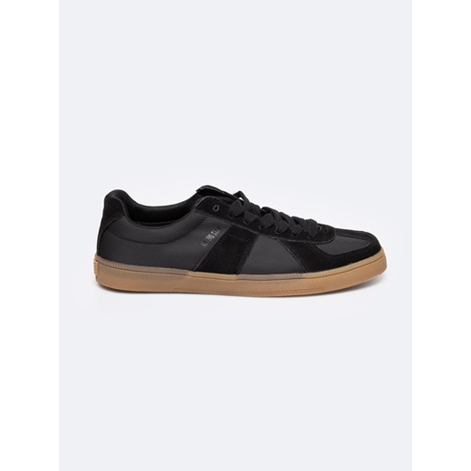 Sneakersy męskie ze skóry naturalnej czarne RR174038 906 ze sklepu Big Star w kategorii Trampki męskie - zdjęcie 179327991