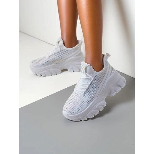 Buty sportowe damskie Royalfashion.pl sneakersy na wiosnę sznurowane płaskie