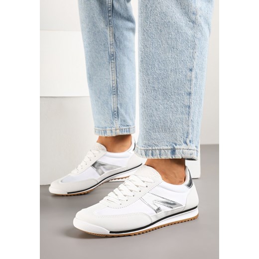 Białe Sneakersy Ozdobione Geometrycznym Motywem Clevandra ze sklepu renee.pl w kategorii Buty sportowe damskie - zdjęcie 179328423