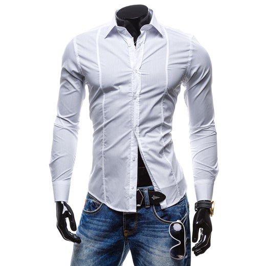 Koszula męska BY MIRZAD 4705 biała - BIAŁY denley-pl niebieski długi rękaw