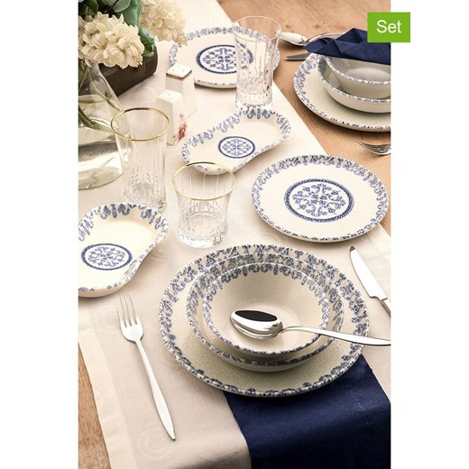 Hermia 27-częściowy zestaw w kolorze biało-niebieskim - id: 15538899 - marki Hermia - 179329382 Hermia 27-częściowy zestaw w kolorze biało-niebieskim ze sklepu Limango Polska w kategorii Naczynia - zdjęcie 179329382