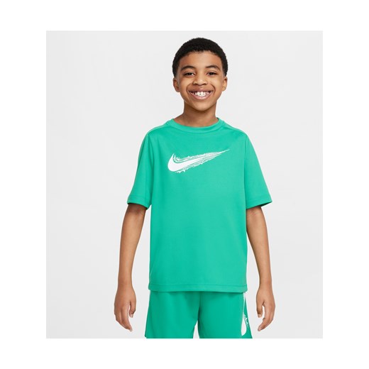 Koszulka z krótkim rękawem dla dużych dzieci (chłopców) Dri-FIT Nike Multi - Zieleń ze sklepu Nike poland w kategorii T-shirty chłopięce - zdjęcie 179332231