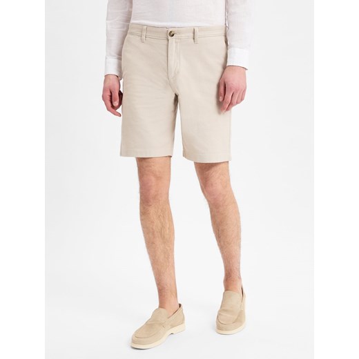 Marc O'Polo Szorty slim fit - Salo Mężczyźni Bawełna beżowy wypukły wzór tkaniny ze sklepu vangraaf w kategorii Spodenki męskie - zdjęcie 179335272