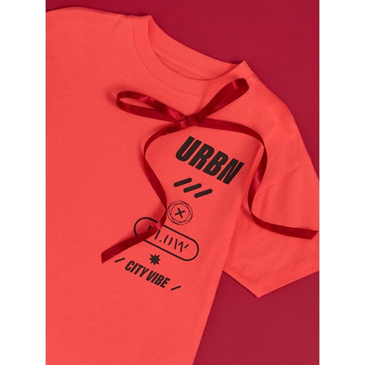 Reserved - Bawełniany t-shirt z nadrukiem - czerwony ze sklepu Reserved w kategorii T-shirty chłopięce - zdjęcie 179335502