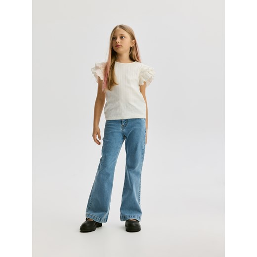 Reserved - Jeansy flare high waist - niebieski ze sklepu Reserved w kategorii Spodnie dziewczęce - zdjęcie 179336962