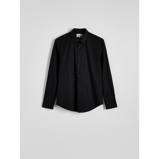 Reserved - Bawełniana koszula slim fit - czarny ze sklepu Reserved w kategorii Koszule męskie - zdjęcie 179337020