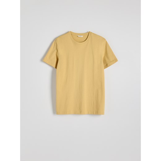 Reserved - Bawełniany t-shirt regular - musztardowy ze sklepu Reserved w kategorii T-shirty męskie - zdjęcie 179338953