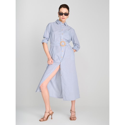 Sukienka Sinsay z kołnierzykiem maxi casual
