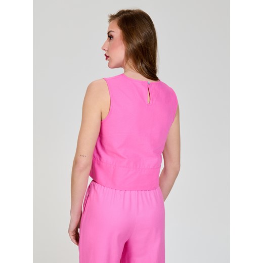 Bluzka damska Sinsay z krótkim rękawem z okrągłym dekoltem 