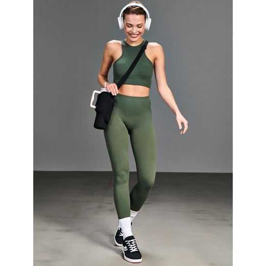 Sinsay - Elastyczne bezszwowe legginsy - zielony Sinsay M/L Sinsay
