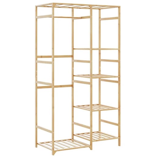 Bambusowy na ubrania wieszak z półkami N5-K29 ze sklepu Edinos.pl w kategorii Dom - zdjęcie 179341854