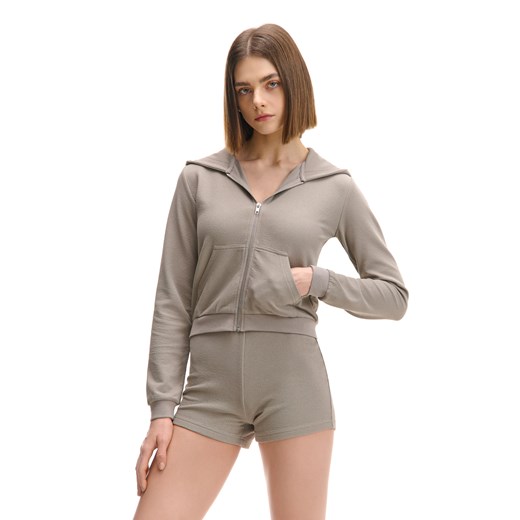 Cropp - Bluza hoodie z uszami - jasny szary ze sklepu Cropp w kategorii Bluzy damskie - zdjęcie 179342260