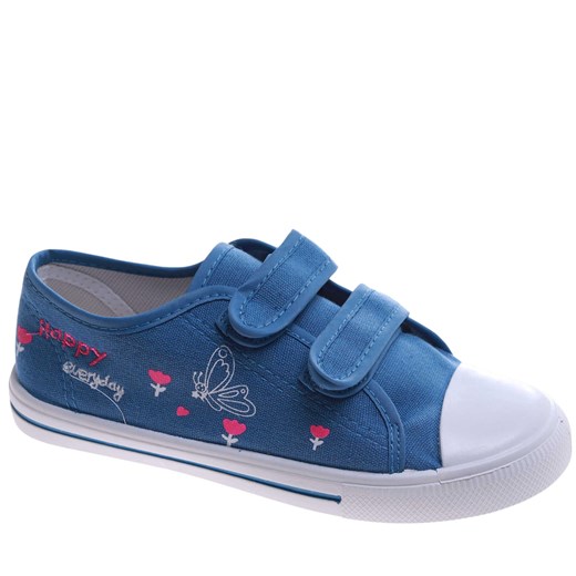 Dziewczęce niebieskie tenisówki na rzepy /B5-1 17453 T188/ ze sklepu Pantofelek24.pl w kategorii Trampki dziecięce - zdjęcie 179342542