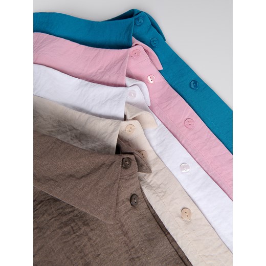 Reserved - Koszula z efektem gniecenia - brązowy Reserved L Reserved