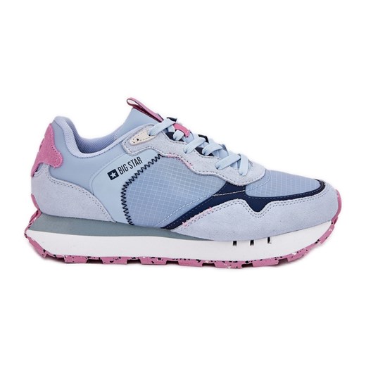 Zamszowe Lekkie Buty Sportowe Damskie Big Star RR274236 HI-POLY System Niebieskie ze sklepu ButyModne.pl w kategorii Buty sportowe damskie - zdjęcie 179344732