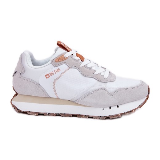 Zamszowe Lekkie Buty Sportowe Damskie Big Star RR274235 HI-POLY System Beżowe beżowy ze sklepu ButyModne.pl w kategorii Buty sportowe damskie - zdjęcie 179344733