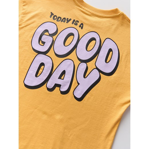 Reserved - Bawełniany t-shirt z nadrukiem - pomarańczowy - id: 070CJ-22X - marki Reserved - 179347124 Reserved - Bawełniany t-shirt z nadrukiem - pomarańczowy ze sklepu Reserved w kategorii T-shirty chłopięce - zdjęcie 179347124