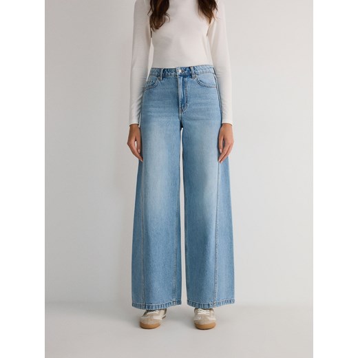 Reserved - Jeansy wide leg - niebieski Reserved 38 wyprzedaż Reserved