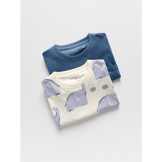 Reserved - Bawełniany t-shirt 2 pack - granatowy ze sklepu Reserved w kategorii T-shirty chłopięce - zdjęcie 179347474