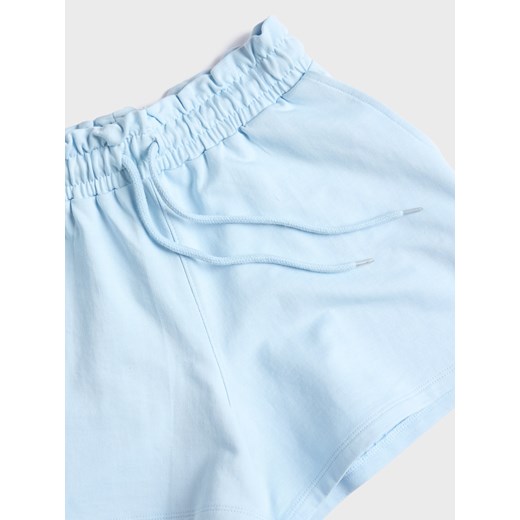 Sinsay - Szorty w stylu basic wiązane w pasie - niebieski Sinsay 152 Sinsay