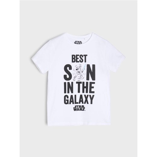 Sinsay - Bawełniana koszulka z nadrukiem Star Wars - biały ze sklepu Sinsay w kategorii T-shirty chłopięce - zdjęcie 179349664