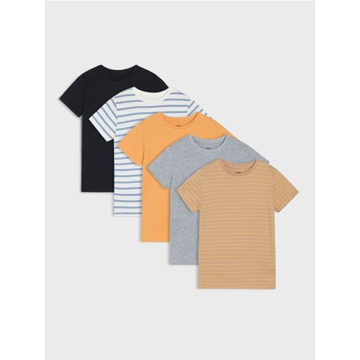 Sinsay - Koszulki z domieszką wiskozy 5 pack - brązowy ze sklepu Sinsay w kategorii T-shirty chłopięce - zdjęcie 179349694