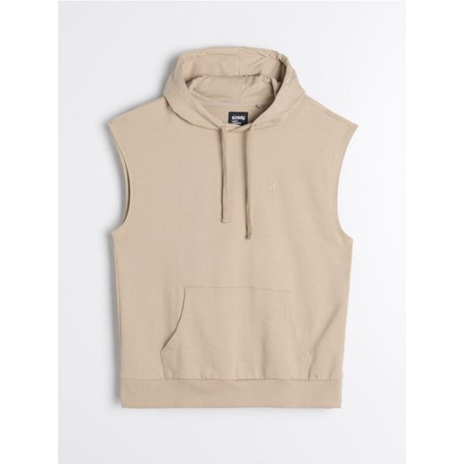 Sinsay - Bluza bez rękawów z kapturem - beżowy ze sklepu Sinsay w kategorii Bluzy męskie - zdjęcie 179349884