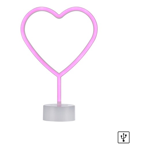 Just Light Dekoracyjna lampa LED &quot;Heart&quot; w kolorze jasnoróżowym - 20 x 30 cm ze sklepu Limango Polska w kategorii Oświetlenie led - zdjęcie 179352962