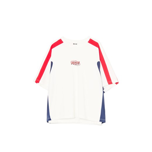 Cropp - Trójkolorowa koszulka z raglanowymi rękawami - biały ze sklepu Cropp w kategorii T-shirty męskie - zdjęcie 179353403