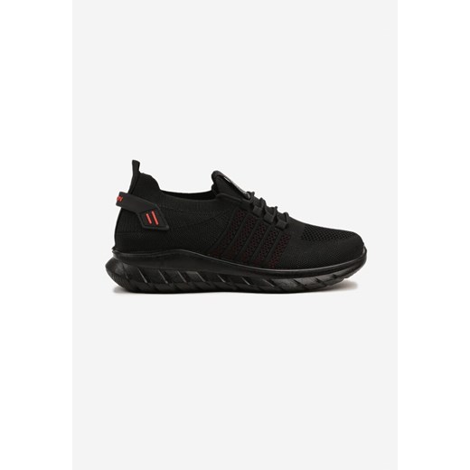 Czarno-Czerwone Buty Sportowe Sneakersy z Ozdobnym Tłoczeniem Daviros ze sklepu born2be.pl w kategorii Buty sportowe męskie - zdjęcie 179354614