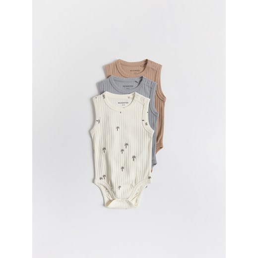 Reserved - Bawełniane body 3 pack - kremowy ze sklepu Reserved w kategorii Odzież dla niemowląt - zdjęcie 179355212