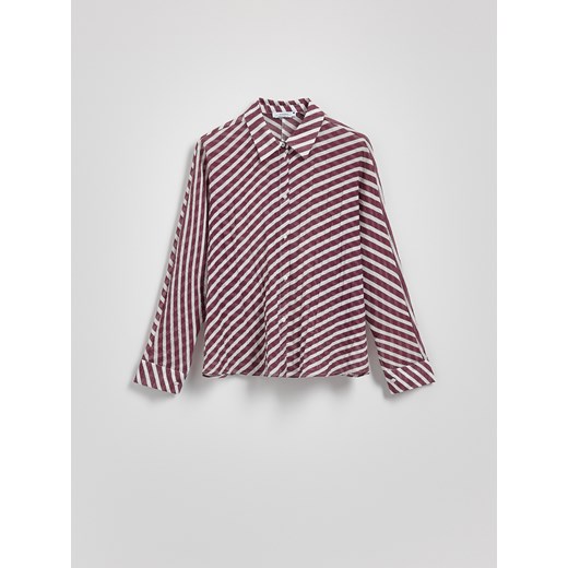 Reserved - Wzorzysta koszula z wiskozą - burgundowy Reserved XS Reserved
