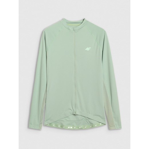 Męski longsleeve kolarski 4F 4FWSS25TFLOM339 - zielony ze sklepu Sportstylestory.com w kategorii T-shirty męskie - zdjęcie 179358531