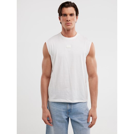 Koszulka męska bez rękawów biała Irrer 100 ze sklepu Big Star w kategorii T-shirty męskie - zdjęcie 179358991