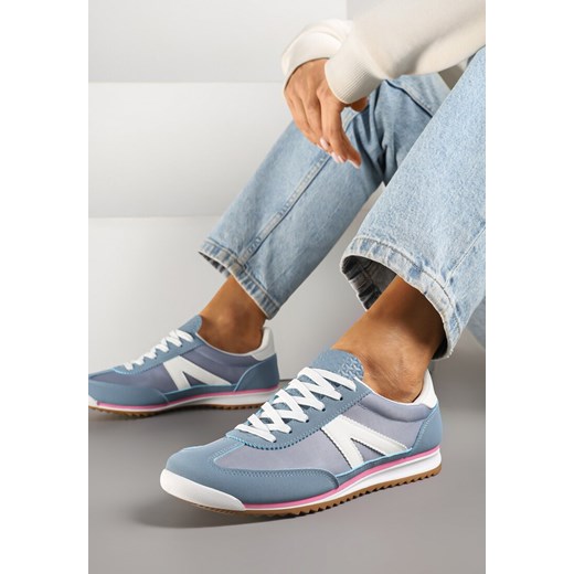 Niebieskie Sneakersy Ozdobione Geometrycznym Motywem Clevandra ze sklepu renee.pl w kategorii Buty sportowe damskie - zdjęcie 179360294