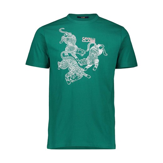cavalli CLASS Koszulka w kolorze zielonym ze sklepu Limango Polska w kategorii T-shirty męskie - zdjęcie 179362651