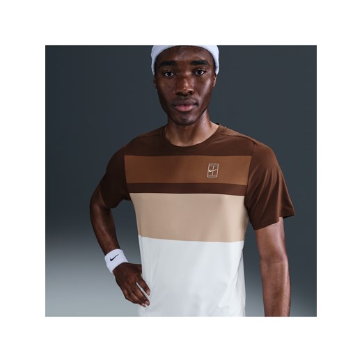 Męska koszulka do tenisa NikeCourt Advantage - Brązowy ze sklepu Nike poland w kategorii T-shirty męskie - zdjęcie 179364590