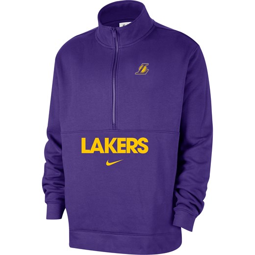 Męska bluza z zamkiem 1/2 Nike NBA Los Angeles Lakers Club Courtside - Fiolet ze sklepu Nike poland w kategorii Bluzy męskie - zdjęcie 179364730