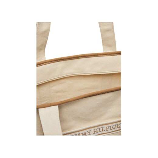 Tommy Hilfiger Torebka Th Summer Canvas Tote AW0AW17421 Beżowy Tommy Hilfiger uniwersalny MODIVO