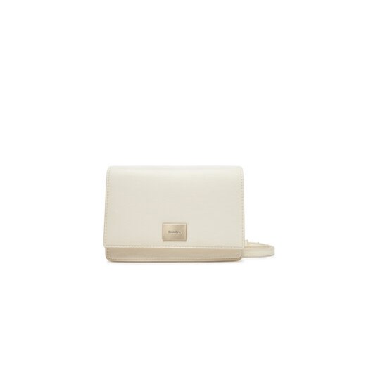 Calvin Klein Torebka Hardware Flap Crossbody K60K612967 Écru Calvin Klein uniwersalny MODIVO