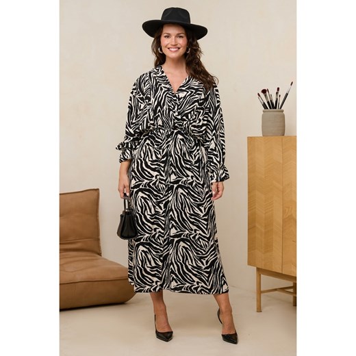 Curvy Lady Sukienka w kolorze czarno-kremowym ze sklepu Limango Polska w kategorii Sukienki - zdjęcie 179367820