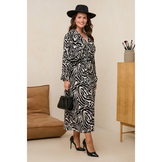 Curvy Lady Sukienka w kolorze czarno-kremowym Curvy Lady 44/46 promocyjna cena Limango Polska