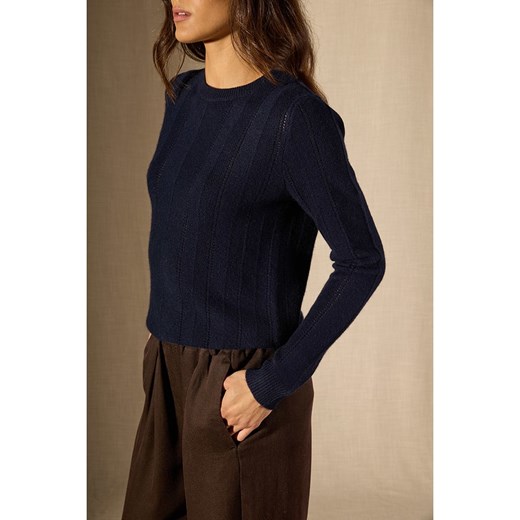 Perfect Cashmere Kaszmirowy sweter &quot;Corva&quot; w kolorze granatowym Perfect Cashmere M okazyjna cena Limango Polska