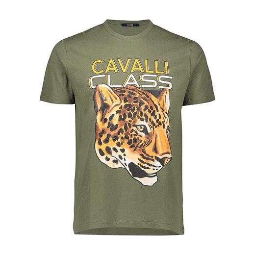 cavalli CLASS Koszulka w kolorze khaki ze sklepu Limango Polska w kategorii T-shirty męskie - zdjęcie 179368250