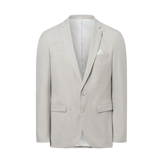 Finshley & Harding London Męska kurtka modułowa Mężczyźni Slim Fit beżowy wypukły wzór tkaniny ze sklepu vangraaf w kategorii Marynarki męskie - zdjęcie 179370752