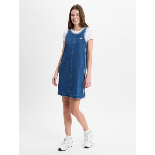 adidas Originals Dżinsowa sukienka damska Kobiety Bawełna medium stone jednolity ze sklepu vangraaf w kategorii Sukienki - zdjęcie 179370762