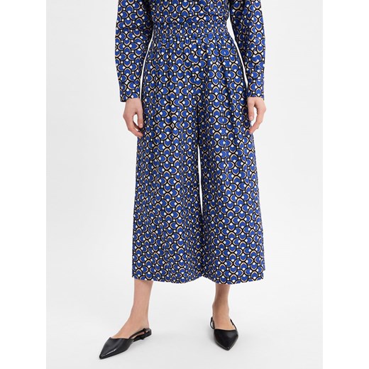 Weekend Max Mara Spodnie typu culottes - Virgin Kobiety Bawełna indygo wzorzysty ze sklepu vangraaf w kategorii Spodnie damskie - zdjęcie 179370802